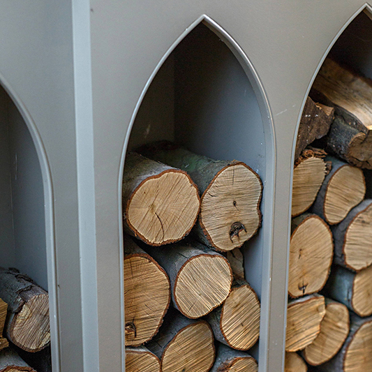 Inbuilt storage with firewood